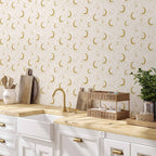 Moon and Cloud Warm Tone Wallpaper