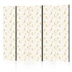 Room Divider - Moonlit Nights - Delicate Moons and Clouds in Warm Tones