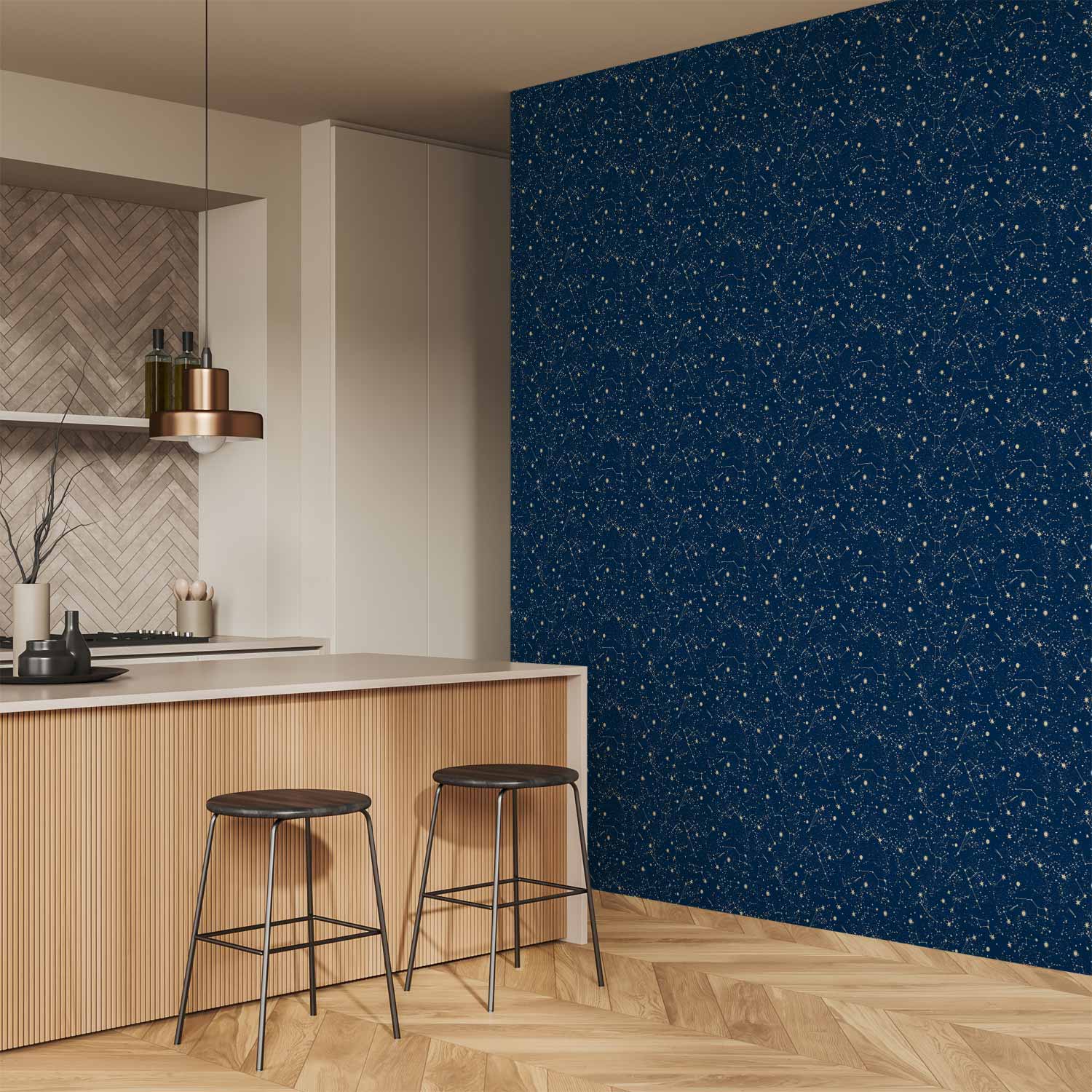 Star Constellation Pattern Dark Wallpaper