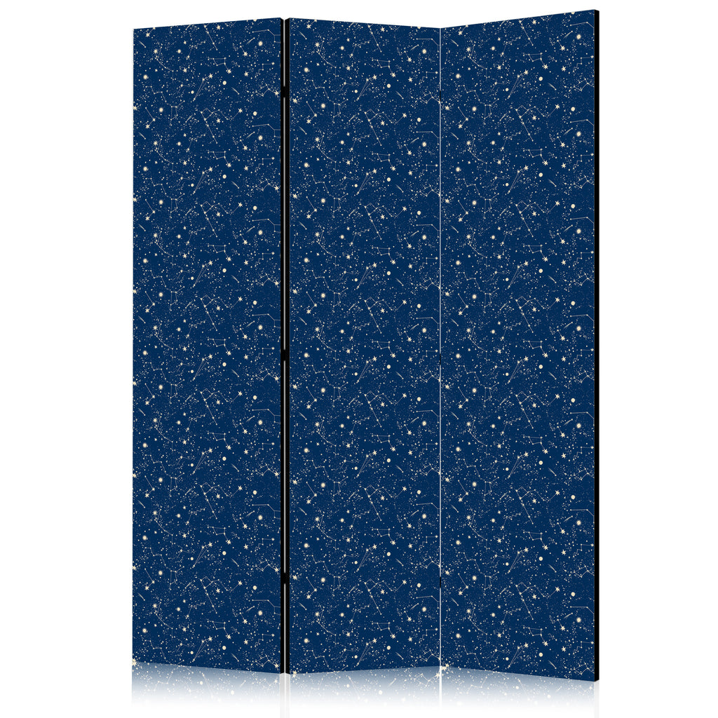 Room Divider with Stars and Constellations on Dark Background