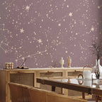 Pastel Night Sky Constellations Wall Mural