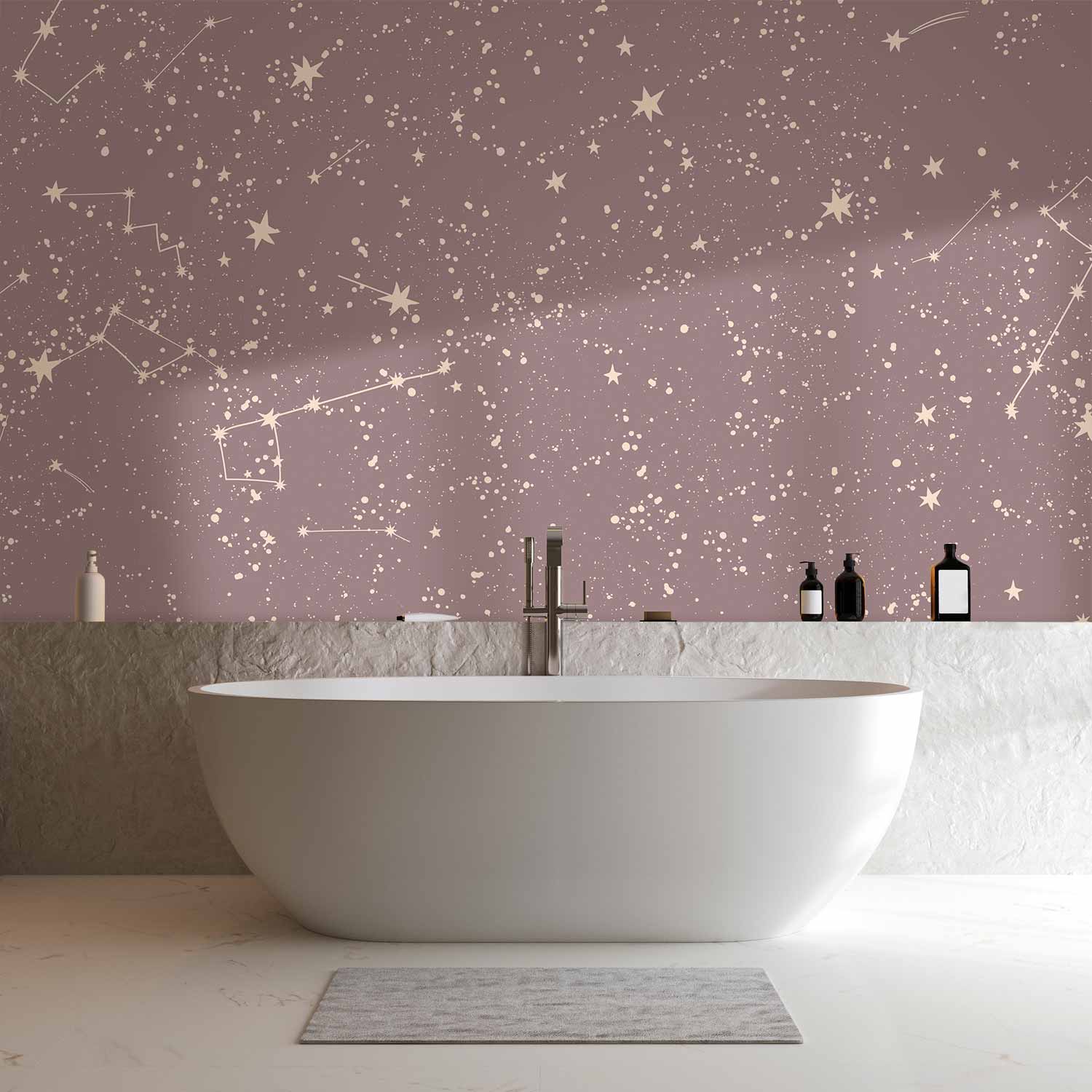 Pastel Night Sky Constellations Wall Mural