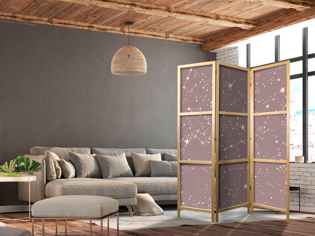 Japanese Room Divider Night Sky in Pastel