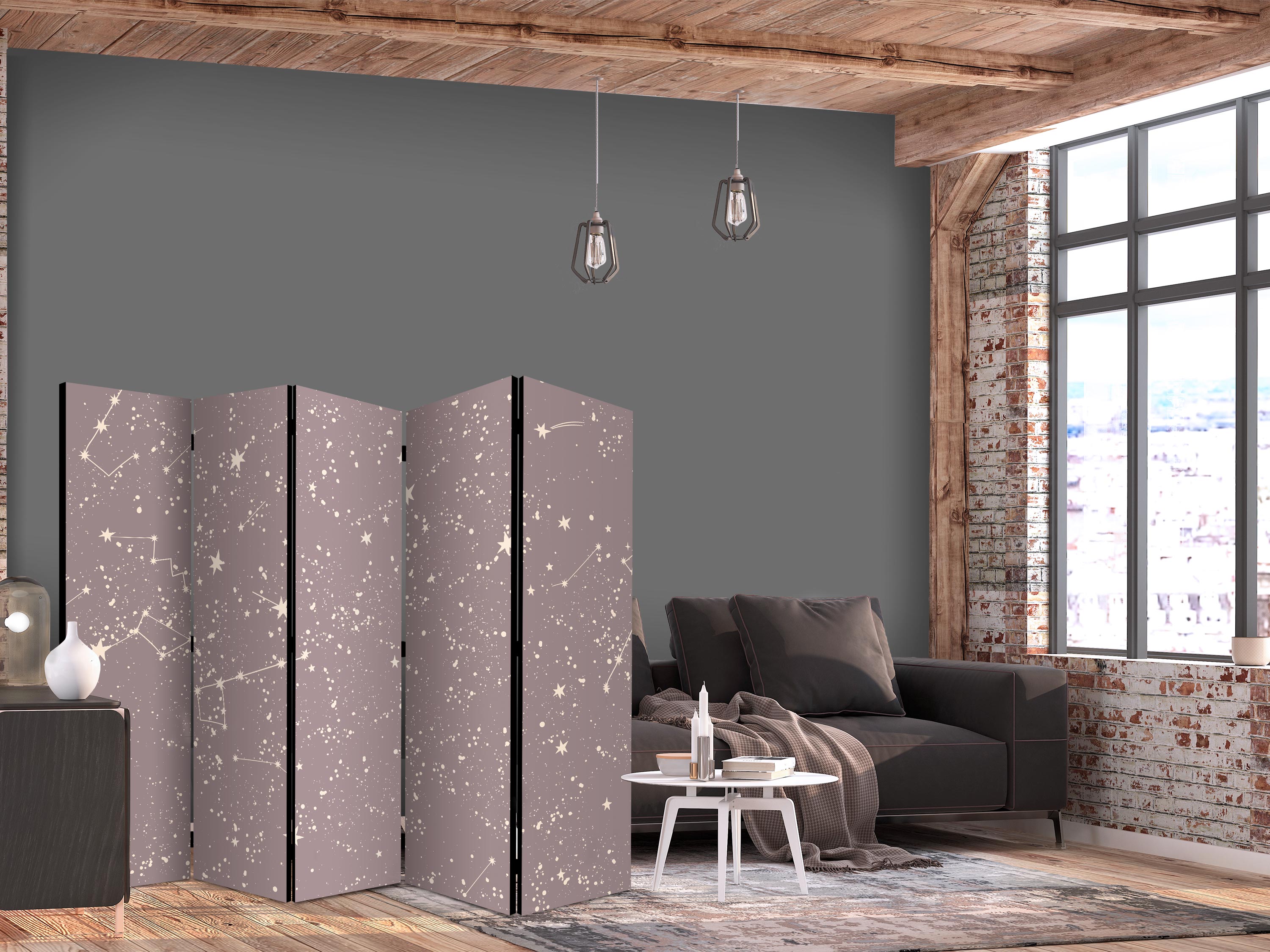 Room Divider Night Sky Pastel Constellations