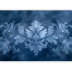 Blue Baroque Ornament Dark Blue Wall Mural