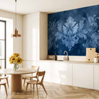 Blue Baroque Ornament Dark Blue Wall Mural