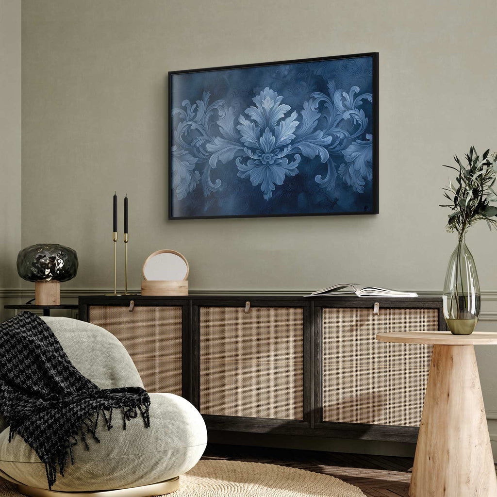 Blue Baroque Ornament Cool Shades Poster