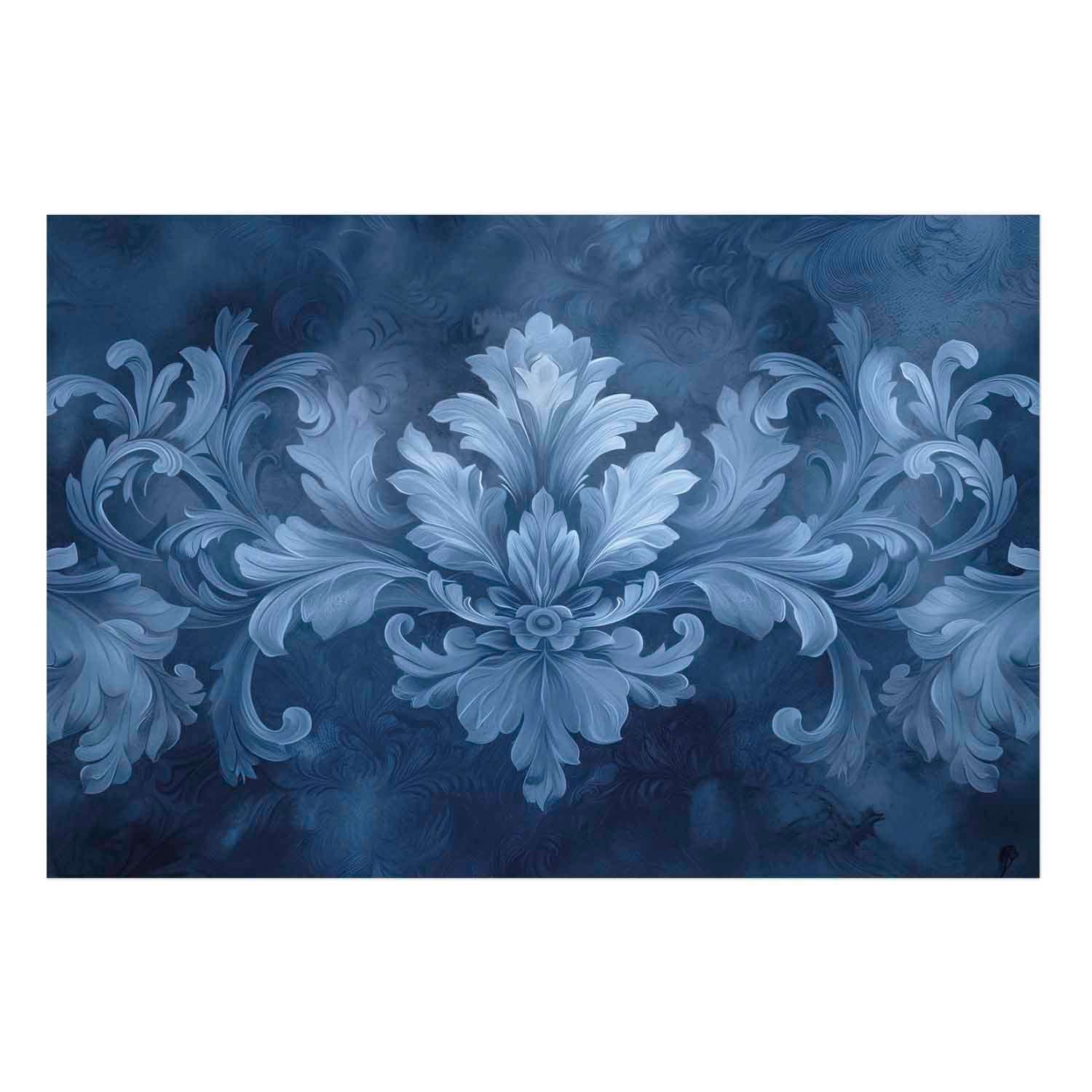 Blue Baroque Ornament Cool Shades Poster