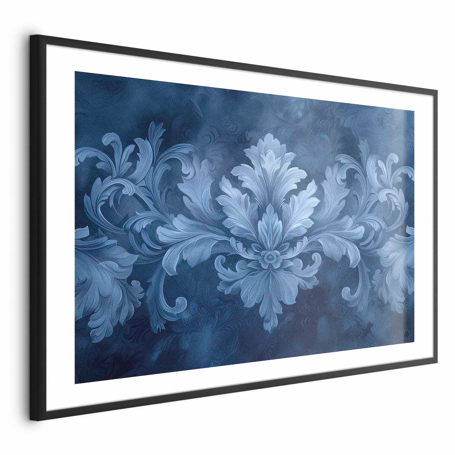 Blue Baroque Ornament Cool Shades Poster