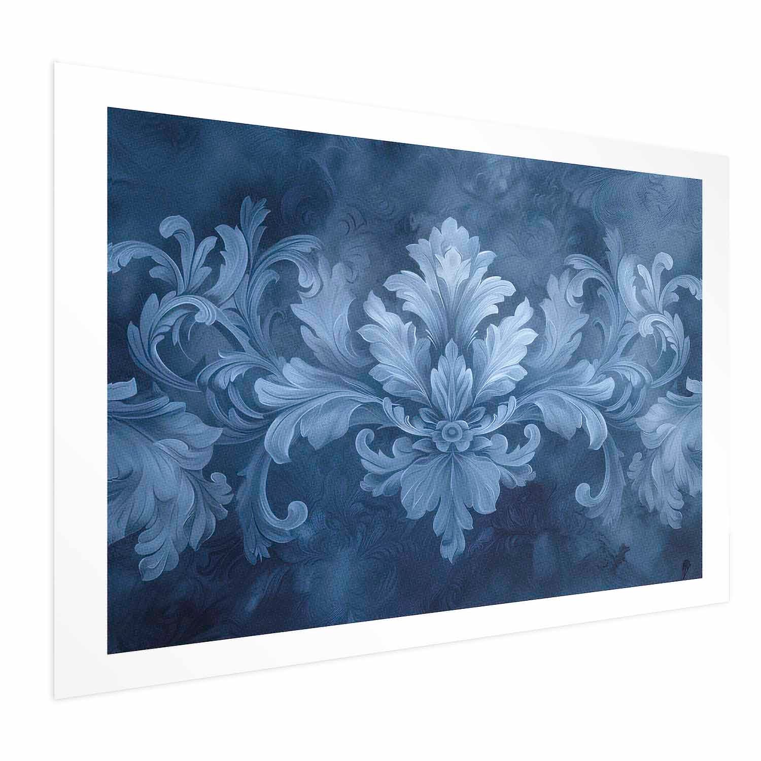 Blue Baroque Ornament Cool Shades Poster