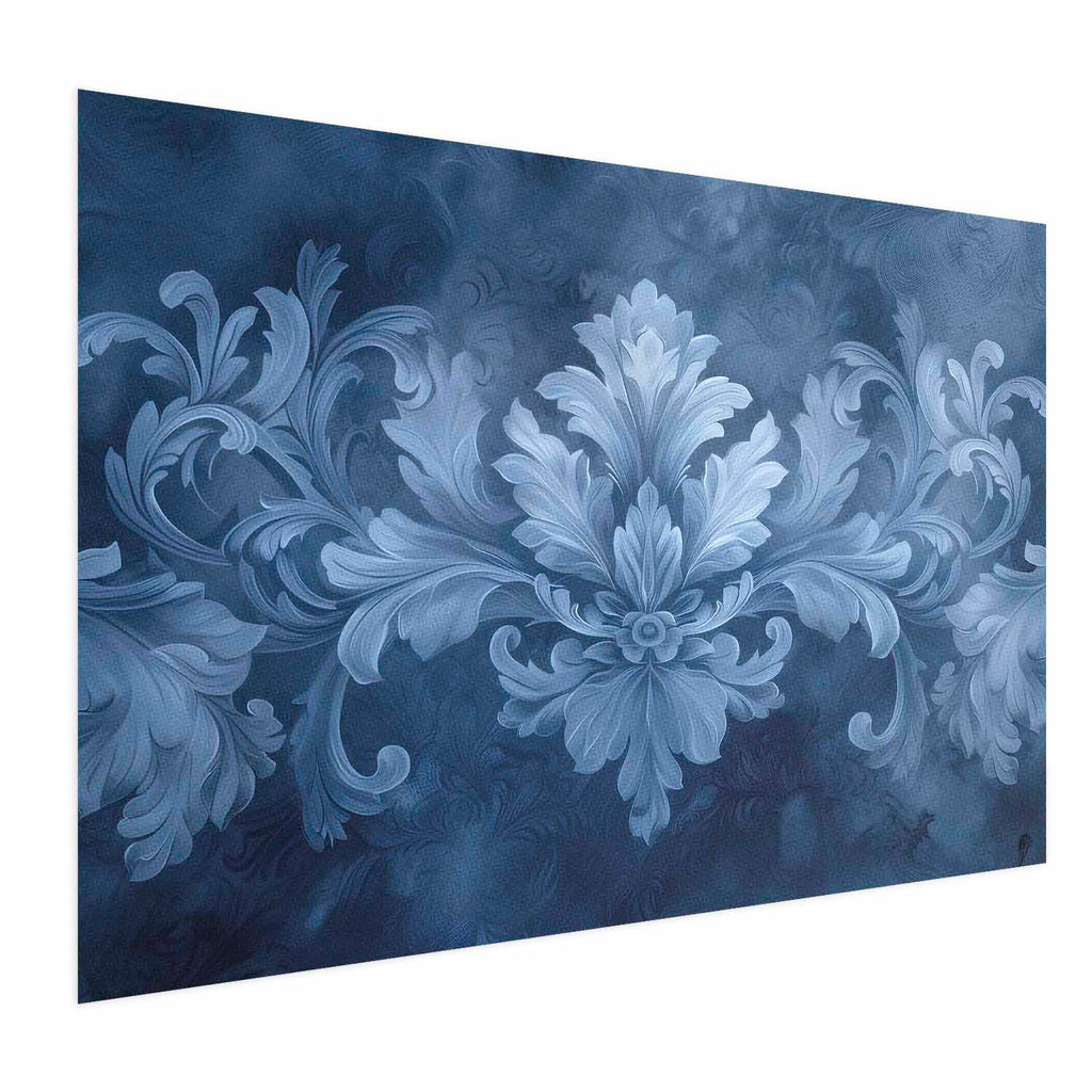 Blue Baroque Ornament Cool Shades Poster