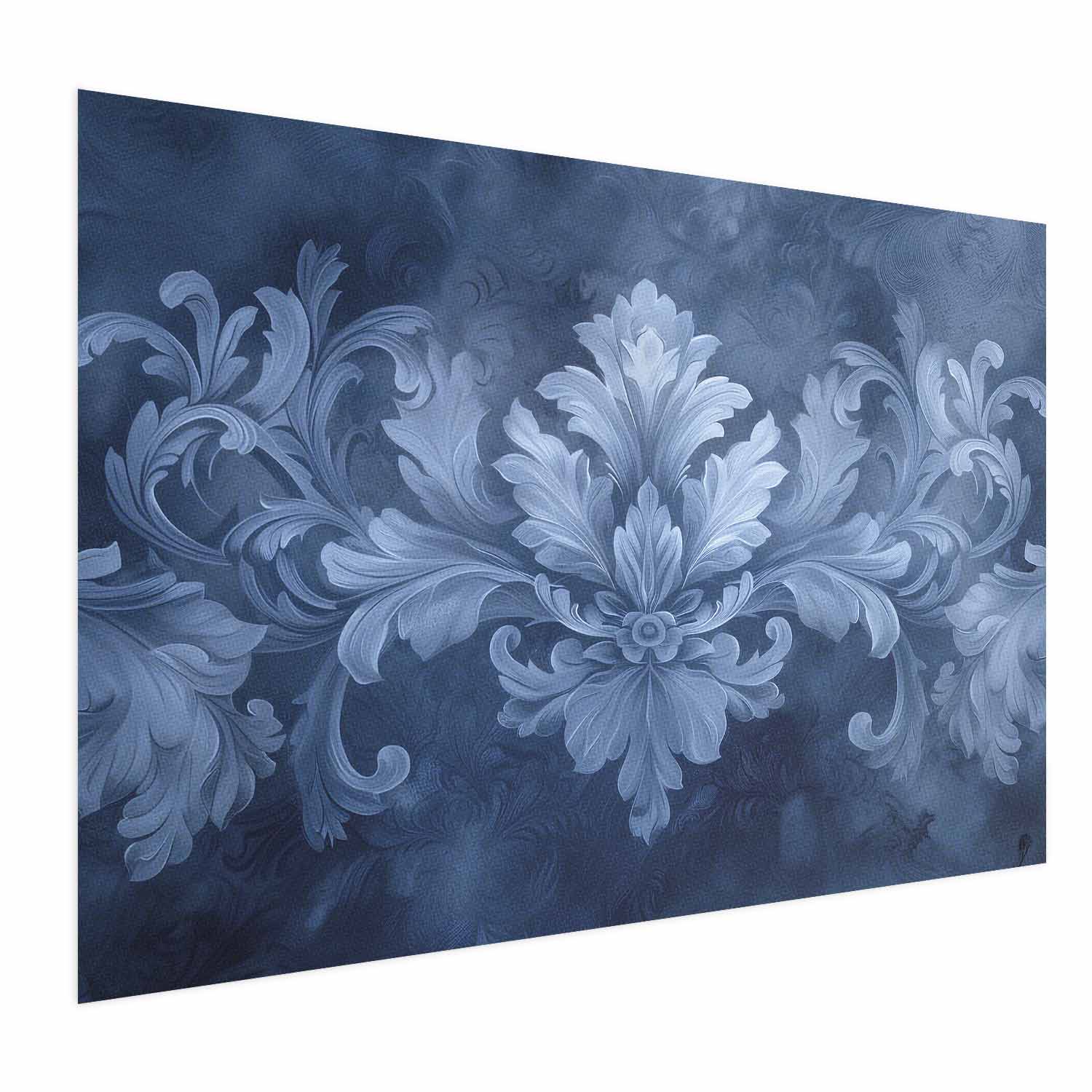 Blue Baroque Ornament Cool Shades Poster