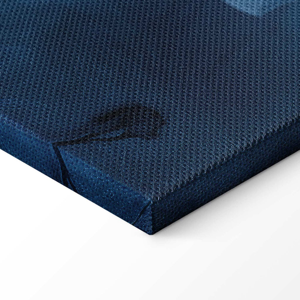 Blue Baroque Ornament Dark Background Canvas Print