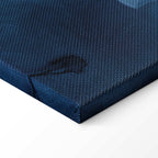 Blue Baroque Ornament Dark Background Canvas Print