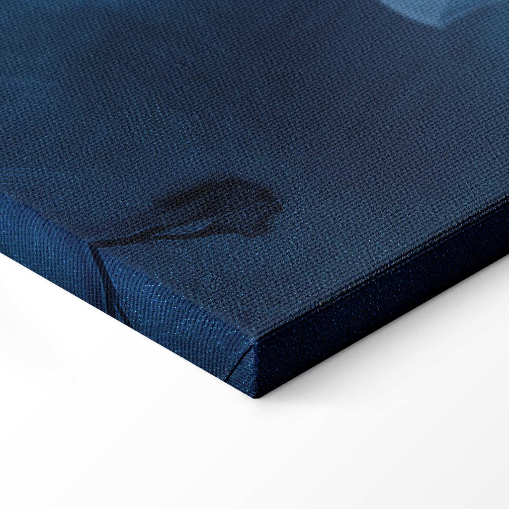 Blue Baroque Ornament Dark Background Canvas Print