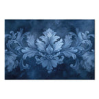 Blue Baroque Ornament Dark Background Canvas Print