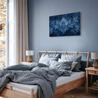 Blue Baroque Ornament Dark Background Canvas Print