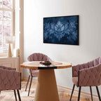 Blue Baroque Ornament Dark Background Canvas Print