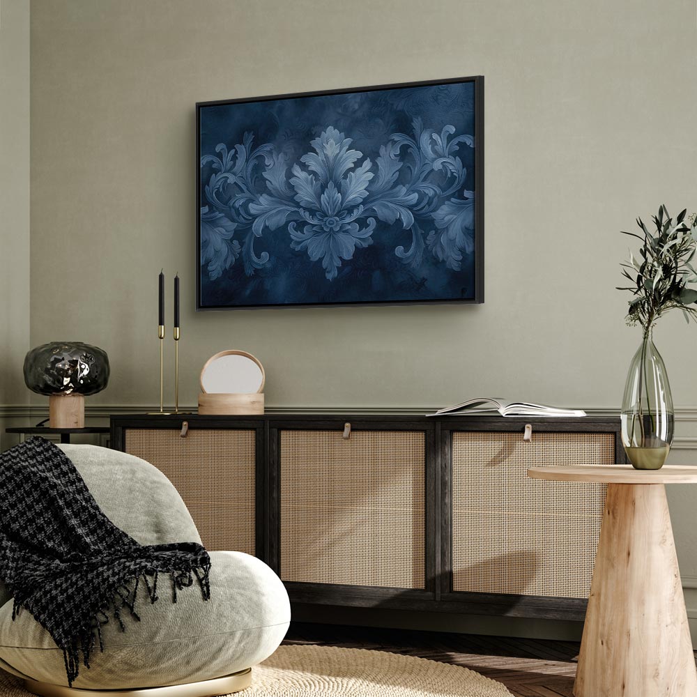 Canvas Print Ornament in Blue and Cool Colors