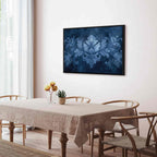 Blue Baroque Ornament Dark Background Canvas Print