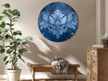 Baroque Blue Ornament Round Canvas Print