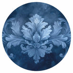 Blue Baroque Ornament Round Wall Mural