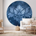 Blue Baroque Ornament Round Wall Mural