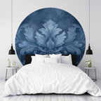 Blue Baroque Ornament Round Wall Mural