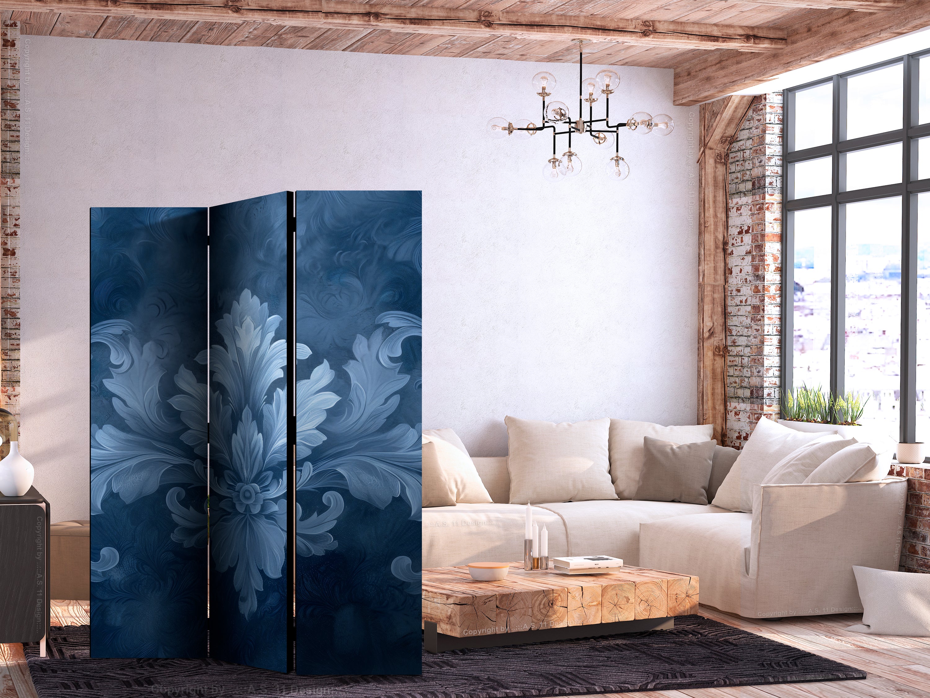 Room Divider Ornament in Blue and Cool Colors