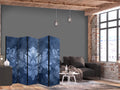 Blue Floral Ornament 5-Panel Room Divider