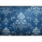 Wall Mural Retro Ornament Decorative Motif in Worn Blues