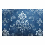 Worn Blue Baroque Ornament Retro Poster
