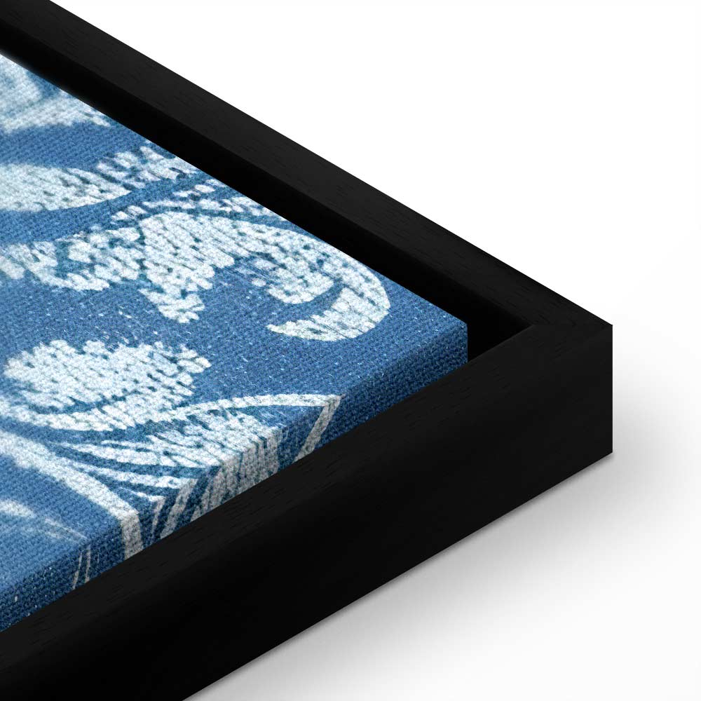 Canvas Print Retro Ornament Decorative Motif in Worn Blues