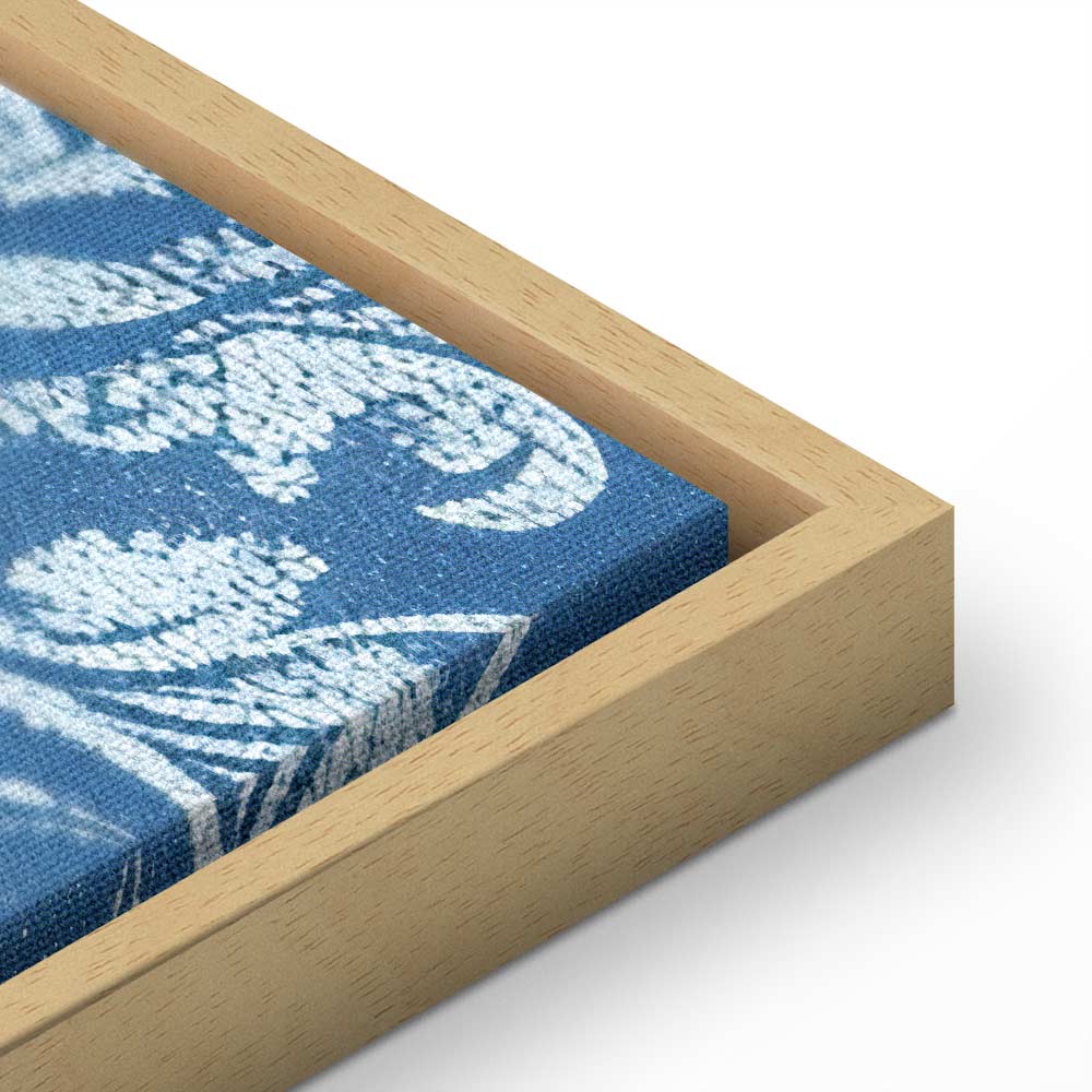 Canvas Print Retro Ornament Decorative Motif in Worn Blues