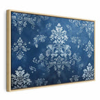 Canvas Print Retro Ornament Decorative Motif in Worn Blues