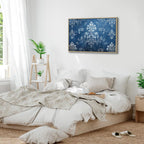 Canvas Print Retro Ornament Decorative Motif in Worn Blues