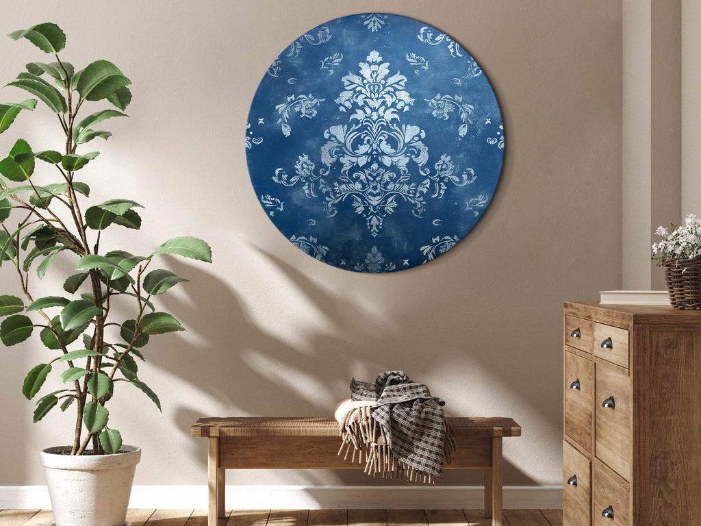 Round Canvas Print: Retro Ornament