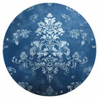 Faded Blue Baroque Ornament Round Wall Mural