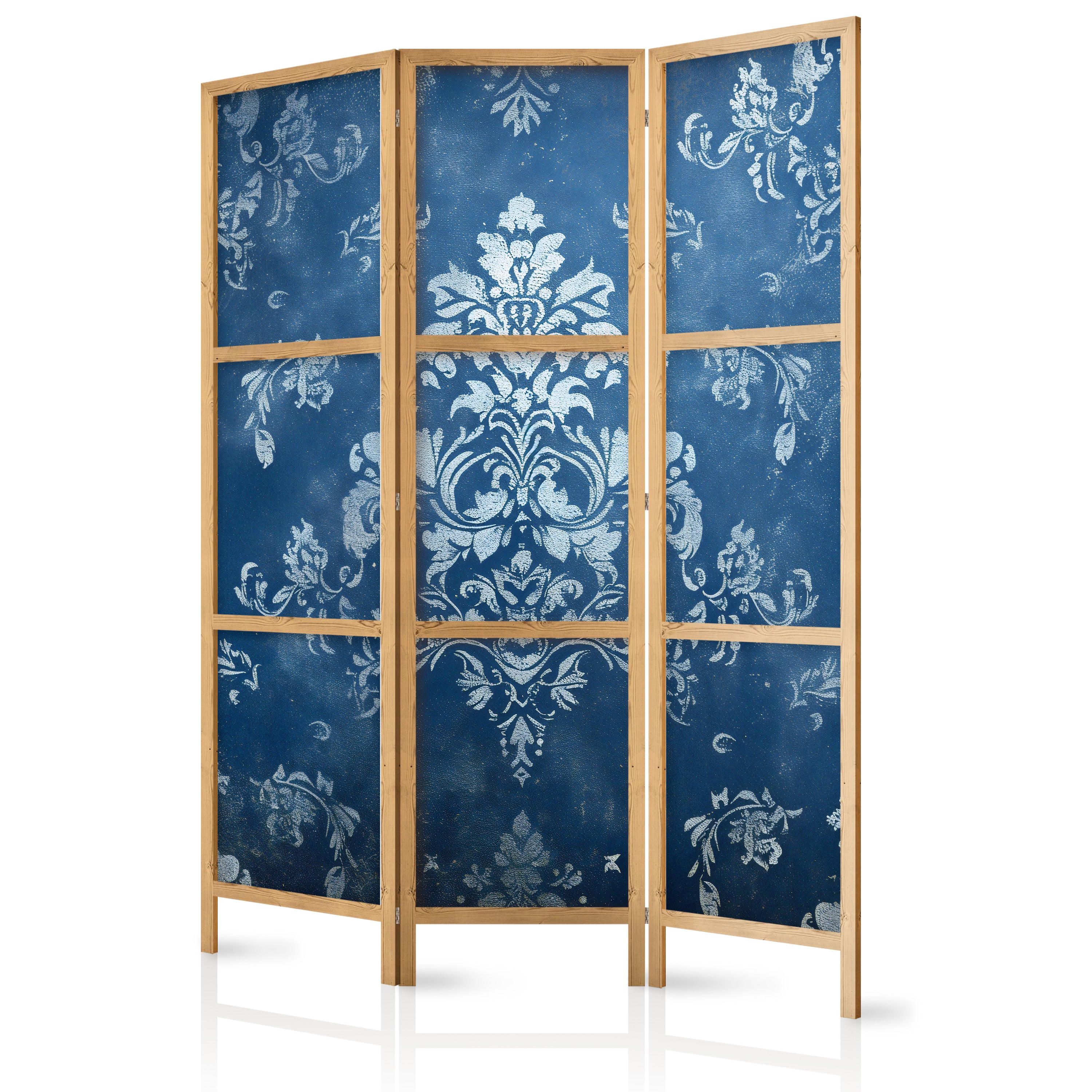Japanese Room Divider 3-Panel Floral Screen - Retro Ornament