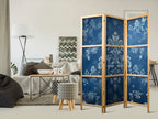 Japanese Room Divider 3-Panel Floral Screen - Retro Ornament