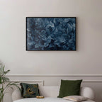 Dark Blue Baroque Ornament Abstract Poster