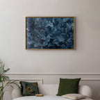 Dark Blue Baroque Ornament Abstract Poster