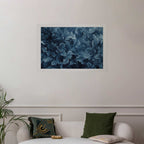 Dark Blue Baroque Ornament Abstract Poster