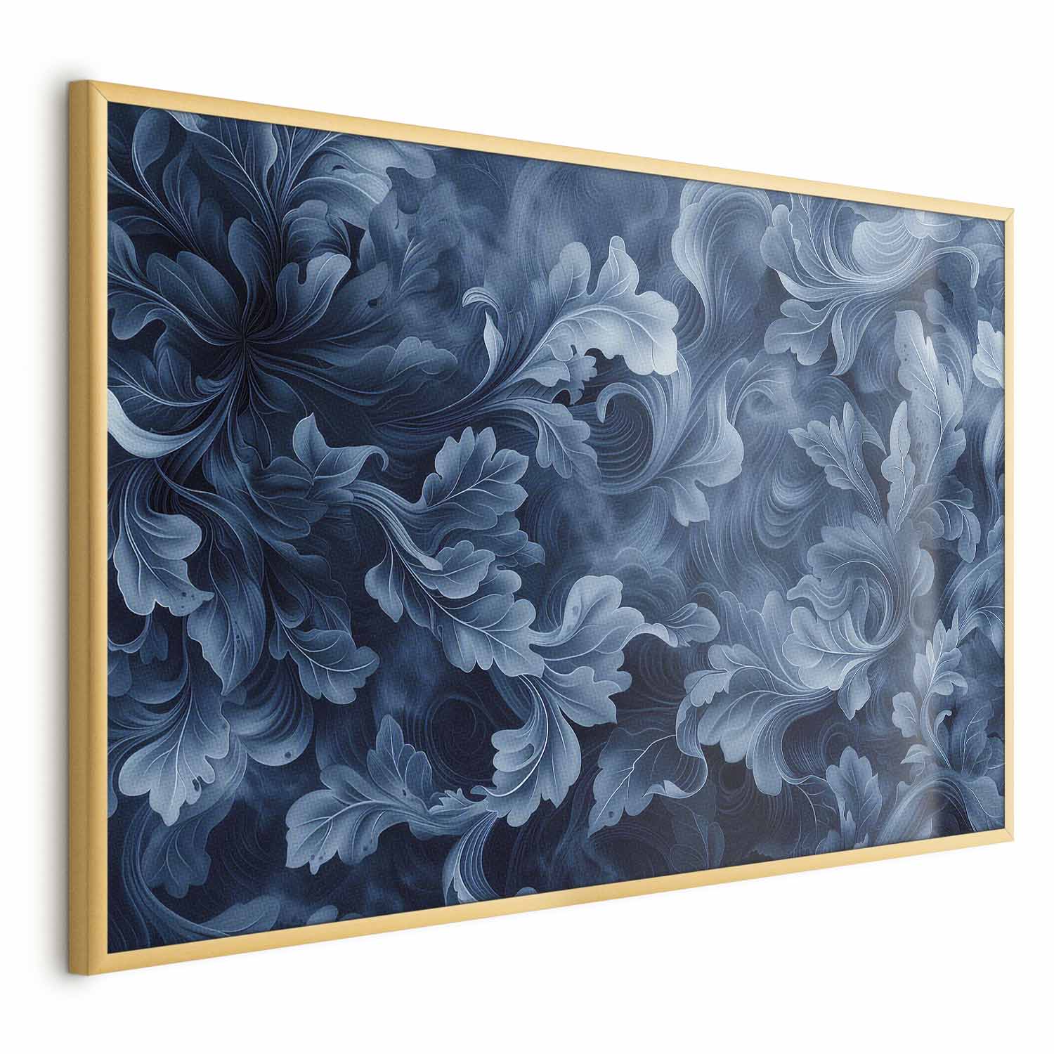 Dark Blue Baroque Ornament Abstract Poster