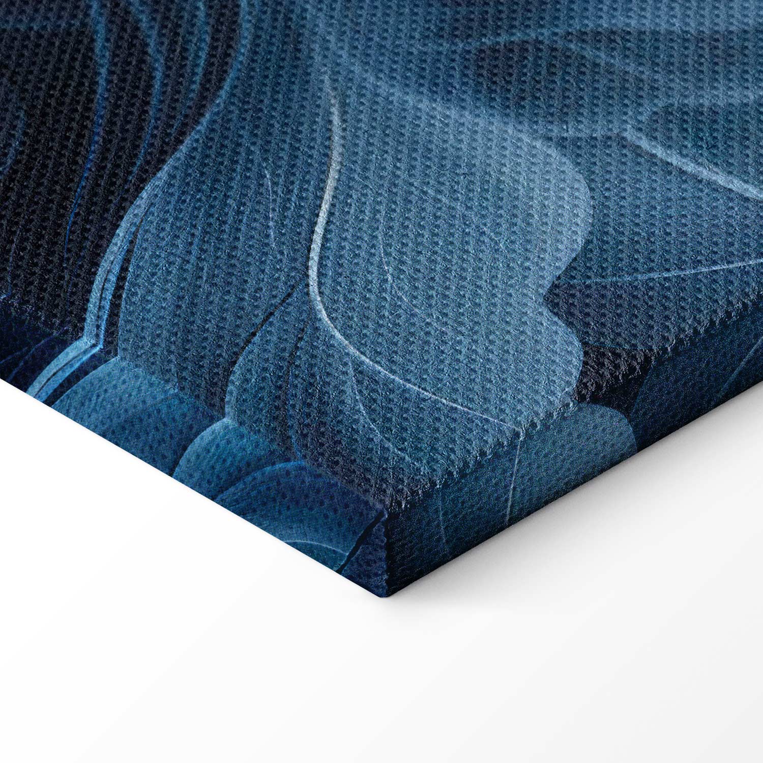 Abstract Dark Blue Victorian Leaves Canvas Print