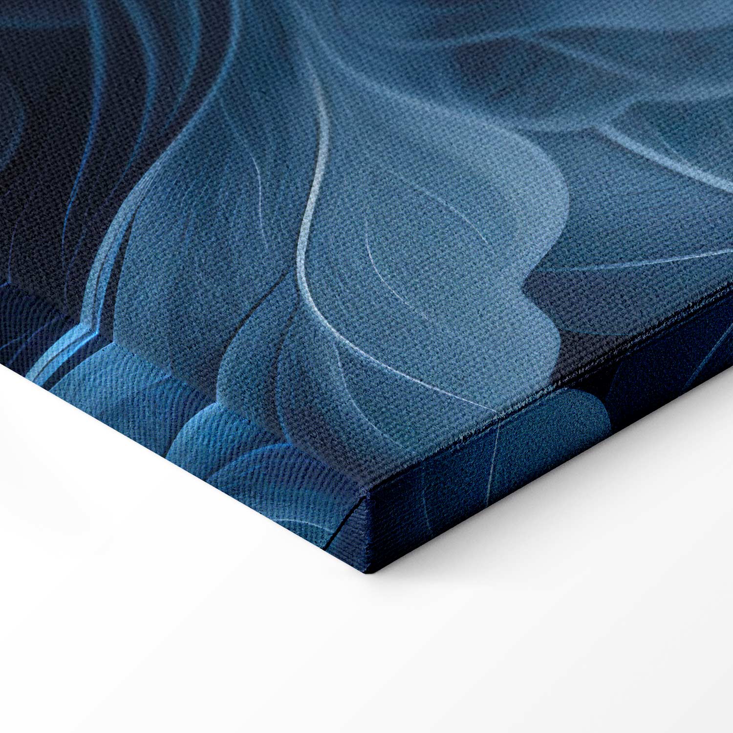 Abstract Dark Blue Victorian Leaves Canvas Print