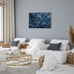 Canvas Print - Abstract Ornaments Dark Blue Victorian Leaves