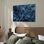 Abstract Dark Blue Victorian Leaves Canvas Print