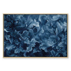 Abstract Dark Blue Victorian Leaves Canvas Print