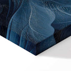 Abstract Dark Blue Victorian Leaves Canvas Print